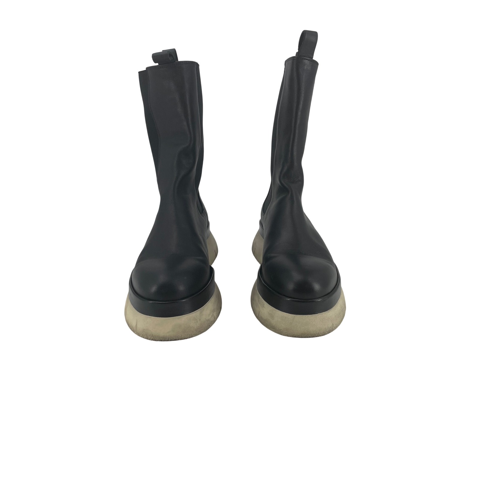 Isabel Marant Chelsea Boots 40 Black Good Platform Leather Sole Stud Detail